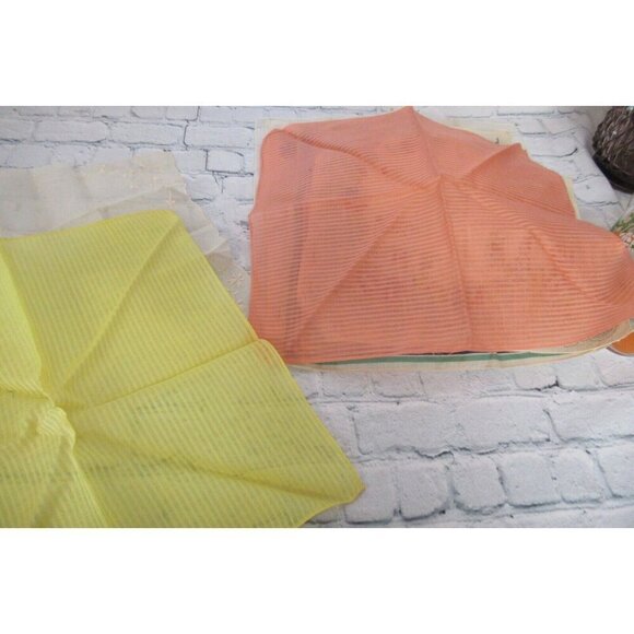 Vintage MCM Handkerchiefs Lot 10 Lace Embroidered Prints Solids Mix Some In Box - Picture 8 of 16